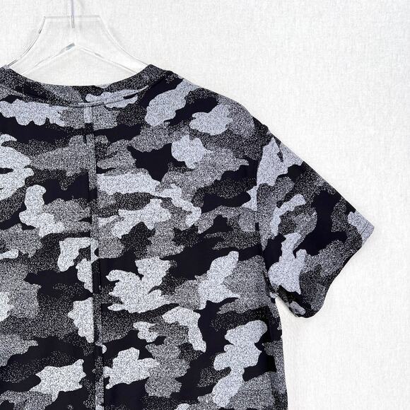 LULULEMON All Yours Short Sleeve Training Tee Womens 8 Black Gray Camo Print - Picture 10 of 16